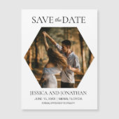 モダンな結婚式のセーブ・ザ・デート 六角形のフォト (正面)