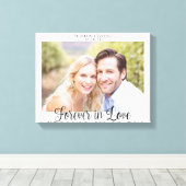 モダンな結婚式のタイポグラフィ 永遠の愛の写真 キャンバスプリント (インサイチュ (ウッドフロア))