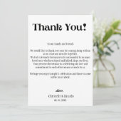 モダンな結婚式のテーブルセッティング お礼カード 案内状 (スタンド正面)