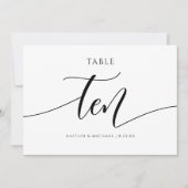 モダンな結婚式のテーブルナンバー 書道 - 10 招待状 (正面)
