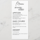 モダンな結婚式のテーブルメニュー | Minimalist Elegance メニュー (正面)