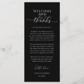 モダンな結婚式のディナー席札のお礼カード プログラム (正面)