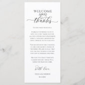 モダンな結婚式のディナー席札のお礼カード プログラム (正面)