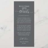 モダンな結婚式のディナー席札のお礼カード プログラム (正面)