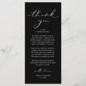 モダンな結婚式のディナー席札のお礼カード プログラム (正面)