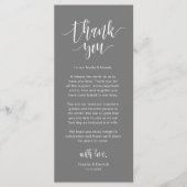 モダンな結婚式のディナー席札のお礼カード プログラム (正面)