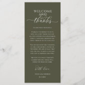 モダンな結婚式のディナー席札のお礼カード プログラム (正面)