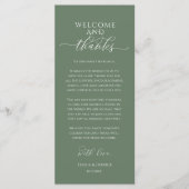 モダンな結婚式のディナー席札のお礼カード プログラム (正面)
