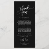 モダンな結婚式のディナー席札のお礼カード プログラム (正面)