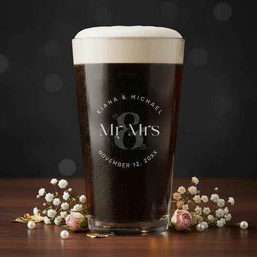モダンな結婚式のデコレーション Mr & Mrs ID887 タンブラーグラス