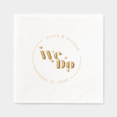 モダンな結婚式のデコレーションWe Do ID887 箔ナプキン (正面)