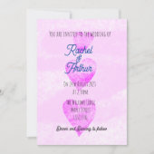 モダンな結婚式のハートシンプルデザインおしゃれな招待状 招待状 (正面)