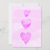 モダンな結婚式のハートシンプルデザインおしゃれな招待状 招待状 (裏面)