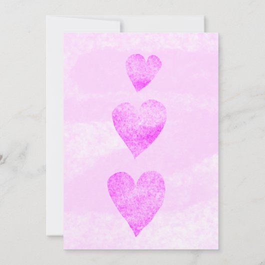 モダンな結婚式のハートシンプルデザインおしゃれな招待状 招待状 (裏面)