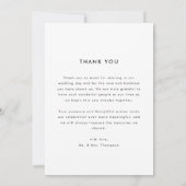 モダンな結婚式のフォトアーチ サンキューカード (裏面)