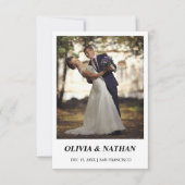 モダンな結婚式のフォトウェディングデザイン セーブザデート (正面)