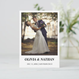 モダンな結婚式のフォトウェディングデザイン セーブザデート