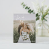 モダンな結婚式のフォトギフトのお礼 ポストカード (スタンド正面)