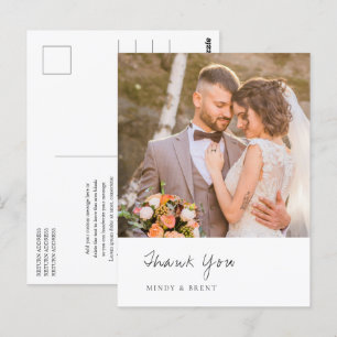 モダンな結婚式のフォトギフトのお礼 ポストカード