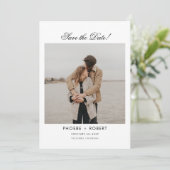モダンな結婚式のフォトスクリプトランタンカード セーブザデート (スタンド正面)