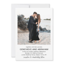 モダンな結婚式のブラック＆ホワイトQRコード写真