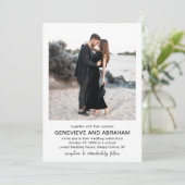 モダンな結婚式のブラック&ホワイトQRコード写真 招待状 (スタンド正面)