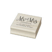 モダンな結婚式のミニマリスト様式のMr and Mrs. ラバースタンプ (スタンプ)