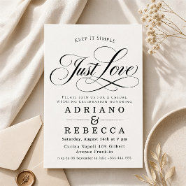 モダンな結婚式のミニマリスト Just Love 招待状