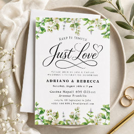 モダンな結婚式のミニマリスト Just Love 招待状