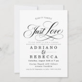 モダンな結婚式のミニマリスト Just Love 招待状 (正面)