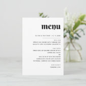 モダンな結婚式のメニュー｜黒と白のディナーを演出 メニュー (スタンド正面)