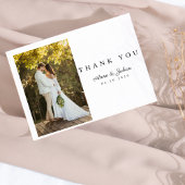 モダンな結婚式のメモ＋ランドスケープ写真 サンキューカード