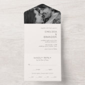 モダンな結婚式のモノグラム写真 オールインワン招待状 (内側)
