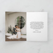 モダンな結婚式のモノグラム写真 サンキューカード (内部)