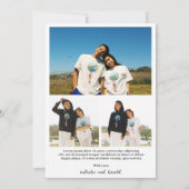 モダンな結婚式のモノグラム写真 セーブザデート (裏面)