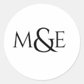 モダンな結婚式のモノグラム ラウンドシール (正面)