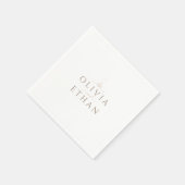 モダンな結婚式の両家の名前パーティー スタンダードカクテルナプキン (角)