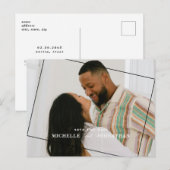 モダンな結婚式の事前案内QRコード付写真 ポストカード (正面/裏面)