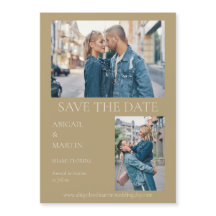 モダンな結婚式の保存日 ゴールド 写真付き保存日 