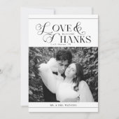 モダンな結婚式の写真で感謝を伝える サンキューカード (正面)