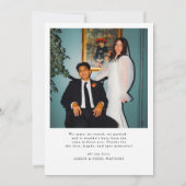 モダンな結婚式の写真で感謝を伝える サンキューカード (裏面)