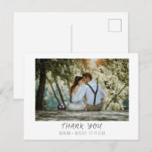 モダンな結婚式の写真にお礼を ポストカード (正面/裏面)