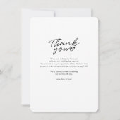 モダンな結婚式の写真のお礼カード ノートカード (裏面)