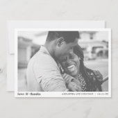 モダンな結婚式の写真のお礼 サンキューカード (正面)