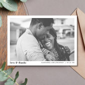 モダンな結婚式の写真のお礼 サンキューカード