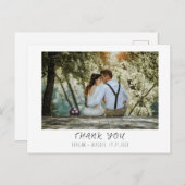 モダンな結婚式の写真のお礼 ポストカード (正面/裏面)