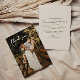モダンな結婚式の写真の御礼カード サンキューカード