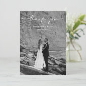 モダンな結婚式の写真の御礼カード シンプルスクリプト サンキューカード (スタンド正面)