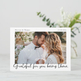 モダンな結婚式の写真の感謝カード スクリプト サンキューカード