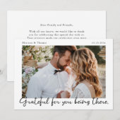 モダンな結婚式の写真の感謝カード スクリプト サンキューカード (正面/裏面)